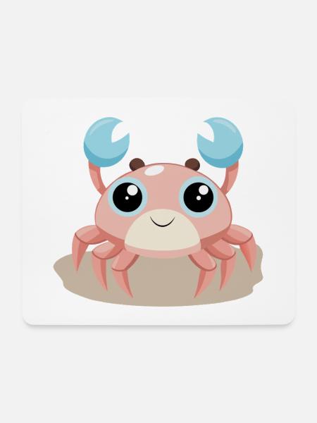 Glückliches Krebsbaby am Strand (v02) - Mousepad (Querformat) - Weiß