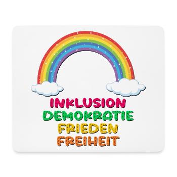 INKLUSION REGENBOGEN FRIEDEN DEMOKRATIE - Mousepad (Querformat) - Weiß - Vorne