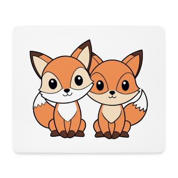 Two little foxes who are friends - Mouse Pad (horizontal) - white - Front