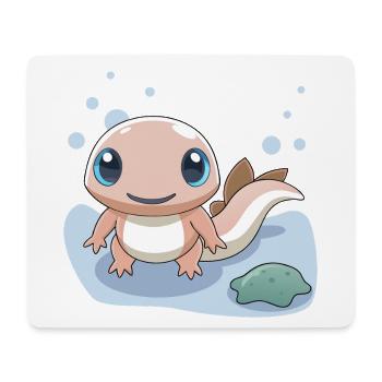 Kleiner rosa Salamander am Ufer - Mousepad (Querformat) - Weiß - Vorne