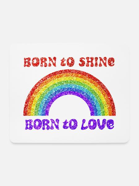 Regenbogen, geboren zu lieben, Stolz, LGBTQ+ - Mousepad (Querformat) - Weiß