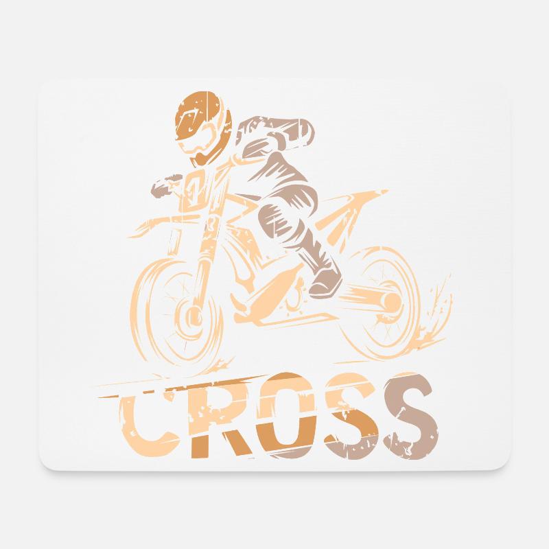 Retro Motocross Symbol - Biker und Dirtfans - Mousepad (Querformat) - Weiß