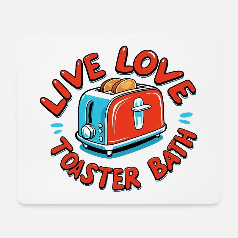 Live Love Toaster Bath - Mouse Pad (horizontal) - white