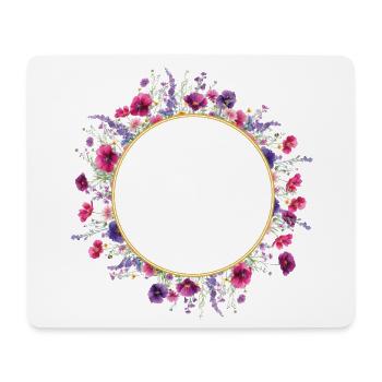 Wildblumen - Blumenkranz Personalisierbar - Mousepad (Querformat) - Weiß - Vorne