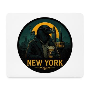 Urbaner Rabe – New York Nights - Mousepad (Querformat) - Weiß - Vorne