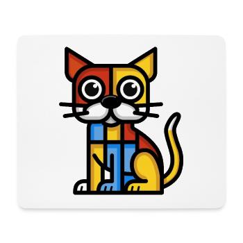 Colorful image of a cubist dog - Mouse Pad (horizontal) - white - Front