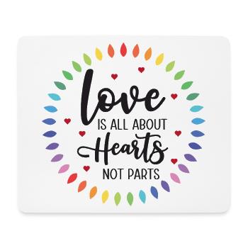 LGBTQ Pride Month - Love is All About Hearts - Mouse Pad (horizontal) - white - Front