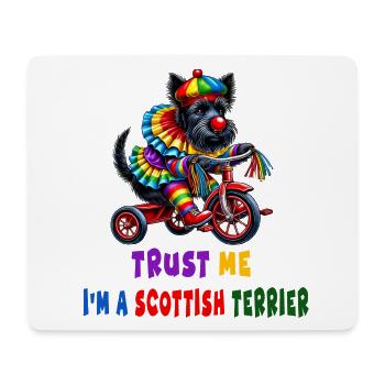 Clown Terrier on Tricycle - Mouse Pad (horizontal) - white - Front