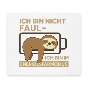 Fauler Akku Faultier Energiesparmodus - Mousepad (Querformat) - Weiß - Vorne