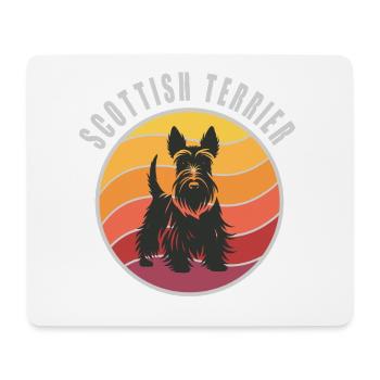 Vintage Scottish Terrier Sunset - Mouse Pad (horizontal) - white - Front