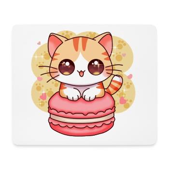 chibi cat - Tapis de souris (format paysage) - blanc - Devant