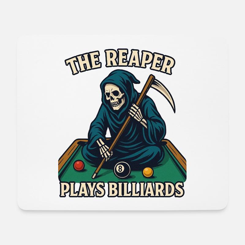 Reaper Billiard Legend - Mousepad (Querformat) - Weiß
