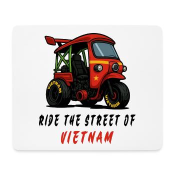 Vietnam Tuk-Tuk Racing - Tapis de souris (format paysage) - blanc - Devant