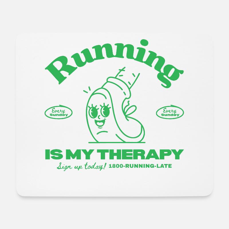 Retro Running Love - Mousepad (Querformat) - Weiß