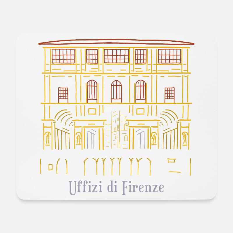 Florenz, Museum Uffizi, Italien Handzeichnung - Mousepad (Querformat) - Weiß