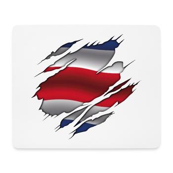 Flagge von Costa Rica - Costa Rica - Zerrissene Flagge - Mousepad (Querformat) - Weiß - Vorne