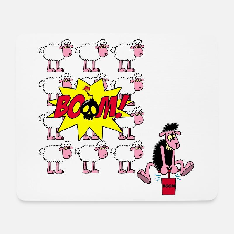 Das schwarze Schaf schlägt wieder zu - Mousepad (Querformat) - Weiß