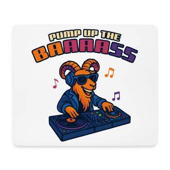 Goat DJ - Pump Up the Baaaass - Tapis de souris (format paysage) - blanc - Devant