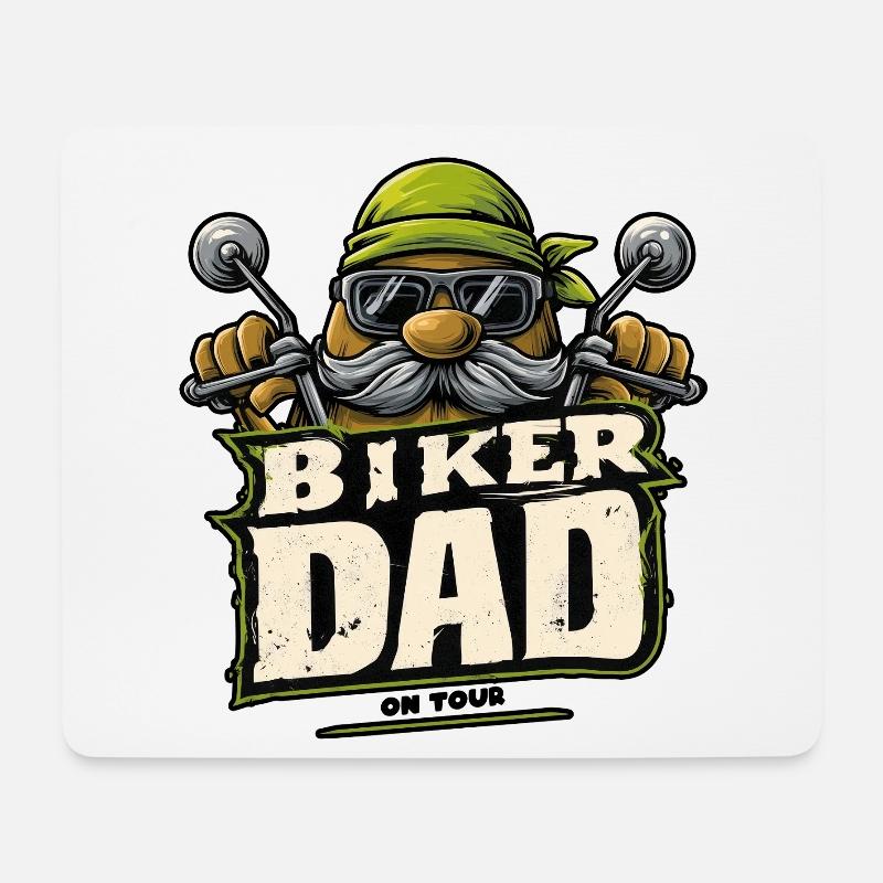 Papa motard - Tapis de souris (format paysage) - blanc
