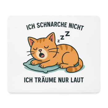 Chat ronflant - Motif de sommeil amusant - Tapis de souris (format paysage) - blanc - Devant