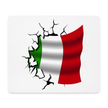 Drapeau de l’Italie - Italie - Drapeau Broken Design - Tapis de souris (format paysage) - blanc - Devant