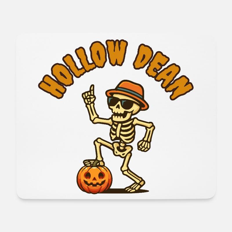 Skeleton Halloween with pumpkins - Mouse Pad (horizontal) - white