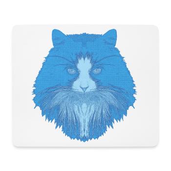Katzenkopf, langhaarig, closing - Mousepad (Querformat) - Weiß - Vorne