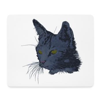 Katze Kopf Seite, Stubentiger, schenken weihnachen - Mousepad (Querformat) - Weiß - Vorne