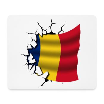 Drapeau de la Roumanie - Roumanie - Drapeau Broken Design - Tapis de souris (format paysage) - blanc - Devant