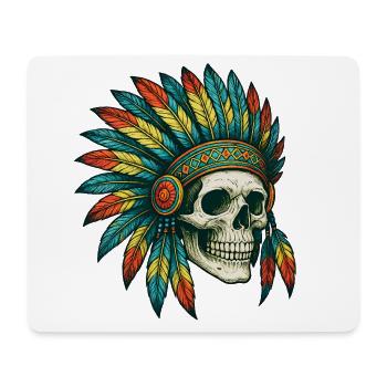 Native Tribal Skull Illustration - Mouse Pad (horizontal) - white - Front