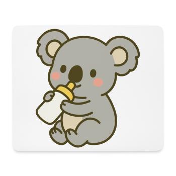 Kuschel-Koala mit Flasche - Mousepad (Querformat) - Weiß - Vorne