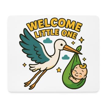 Stork Baby Arrival – „Welcome Little One“ - Mousepad (Querformat) - Weiß - Vorne