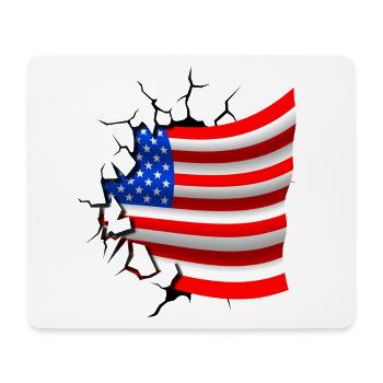 Flag of the United States - USA - Flag Broken Desi - Mouse Pad (horizontal) - white - Front