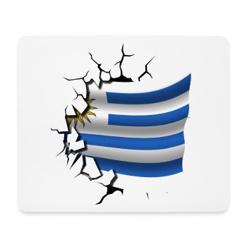 Drapeau de l’Uruguay - Uruguay - Drapeau Broken Design - Tapis de souris (format paysage) - blanc - Devant
