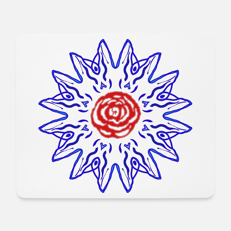 Rose in the blue sun - Mouse Pad (horizontal) - white
