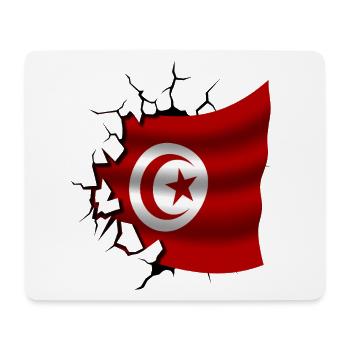 Flagge von Tunesien - Tunesien - Flagge Broken Design - Mousepad (Querformat) - Weiß - Vorne