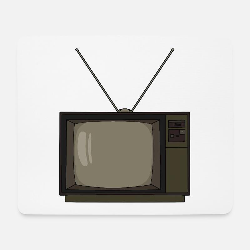 Alter Fernseher aus den 80er 90er Jahren Nostalgie - Mousepad (Querformat) - Weiß