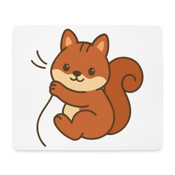 Kuschel-Eichhörnchen - Mousepad (Querformat) - Weiß - Vorne