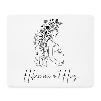 Hebamme mit Herz - Boho, personalisierbar - Mousepad (Querformat) - Weiß - Vorne