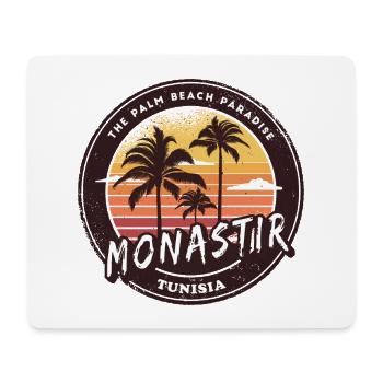 Monastir Palmen Vintage Design - Mousepad (Querformat) - Weiß - Vorne