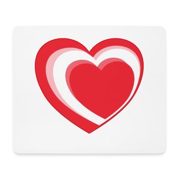 Rouge-Blanc-Rouge Coeur - Tapis de souris (format paysage) - blanc - Devant