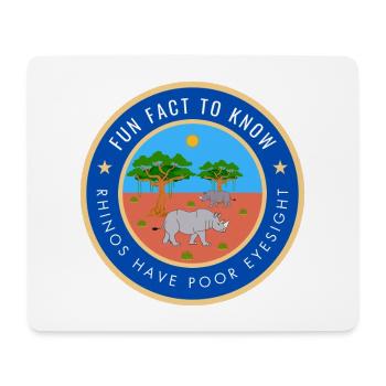Rhinos have poor eyesight - Mouse Pad (horizontal) - white - Front