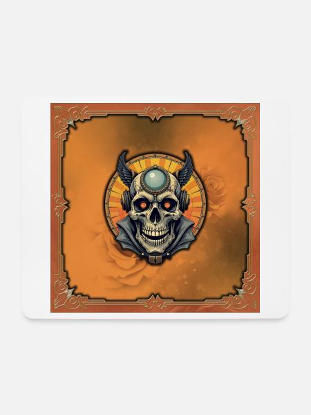 Der geflügelte Schädel. - Mousepad (Querformat) - Weiß