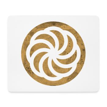 Armenian Eternity Sign in a Golden Circle - Mouse Pad (horizontal) - white - Front