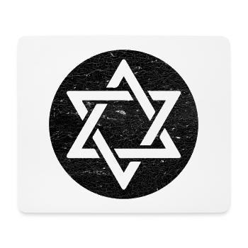Étoile de David en cercle noir - Tapis de souris (format paysage) - blanc - Devant