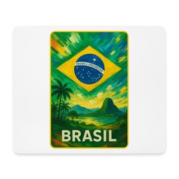 Brésil drapeaux aménagement paysager - Tapis de souris (format paysage) - blanc - Devant