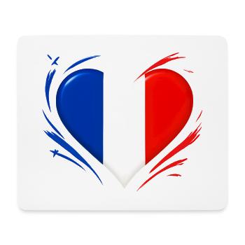 Love Beating Heart - French Flag - Mouse Pad (horizontal) - white - Front