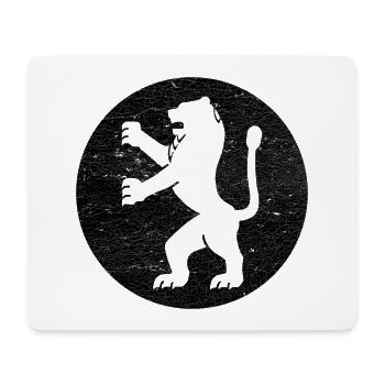 Lion de Juda dans cercle noir - Tapis de souris (format paysage) - blanc - Devant