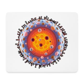 Noyau cellulaire néon : Art biotechnologique - Tapis de souris (format paysage) - blanc - Devant