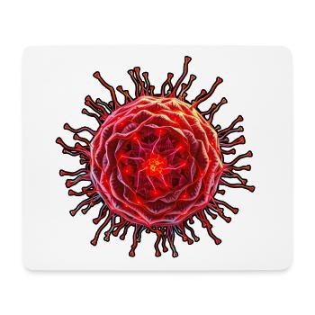 Red neon flower circle - Mouse Pad (horizontal) - white - Front
